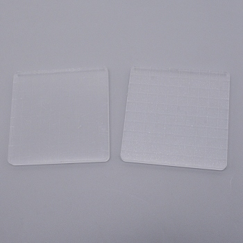 Acrylic Chassis, for Stamp, Square, Clear, 100x100x8mm