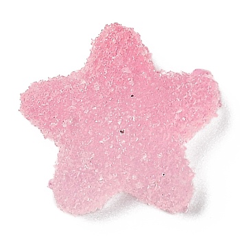 Resin Decoden Cabochons, Imitation Candy, Two Tone, Gradient Color, Star, Pink, 17x18x6mm