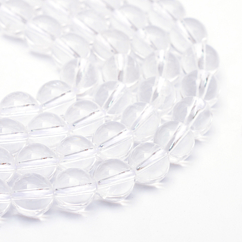 Round Natural Quartz Crystal Bead Strands, 4~5mm, Hole: 1mm, about 95pcs/strand, 14.6~15.2 inch