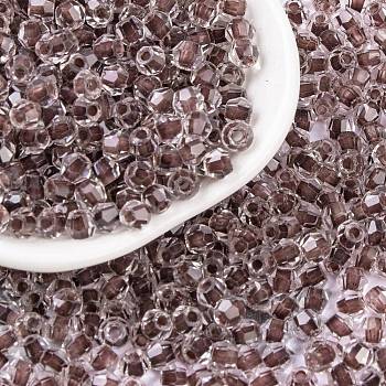 Glass Seed Beads, Inside Colours, Bicone, Coconut Brown, 4.5x3.5mm, Hole: 1.5mm, 5625pcs/pound