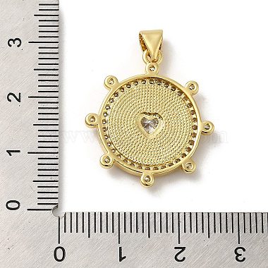 Rack Plating Brass Micro Pave Cubic Zirconia with Synthetic Opal Pendants(KK-D088-35G)-4