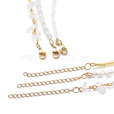 3Pcs 3 Style Brass Star Charm Necklaces Set(NJEW-JN04017)-6