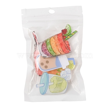 5Pcs 5 Style Drink & Juice & Milk Tea Acrylic Badges Brooch Pins(JEWB-FS0001-01)-5