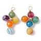 Natural Agate Dyed Faceted Round Pendants(PALLOY-JF02232)-1