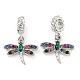 Rack Plating Alloy Pave Colorful Rhinestone Insect European Dangle Charms(FIND-B034-14P-02)-1