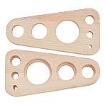 Wooden Safety Eyes Tool, Doll Craft Eyes Tool, Triangle, 12x6x1.5cm, Hole: 4~30mm(WOOD-WH0050-011B)