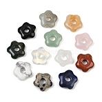 Natural Mixed Gemstone Pendants, Flower Charms, 14.5~15x15.5x5~5.5mm, Hole: 4mm(GG-CBA2BD6-01)