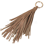 PU Leather Tassel Pendans Keychain, Golden, Peru, 210mm(FIND-WH20019-242G-01)