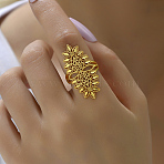 Fashionable European and American Wheat Spike Lucky Ring Hollow Wedding Jewelry.(WO7252)