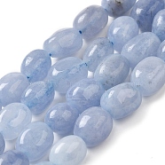 Natural Malaysia Jade Beads Strands, Faceted, Oval, Dyed and Heated, Light Steel Blue, 10.5~13x8.5~10x7~10mm, Hole: 1.2mm, about 31~32pcs/strand, 14.57''~15.16''(37~38.5cm)(G-I283-H10-02)