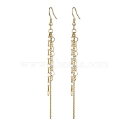 Brass Earrings for Women, Ear Thread, with 304 Stainless Steel Stud Earring Findings, Heart, Golden, 91mm(EJEW-JE05746)