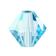 Preciosa&reg Crystal Beads, Czech Crystal, Bicone(451 69 302 Rondelle), 60000 200 Aquamarine AB, 6mm, Hole: 1mm(Y-PRC-BA6-60000-200)