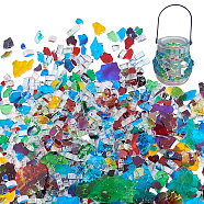 Glass Mosaic Cabochons, Unpolished Mosaic Chip, Mixed Color, 5~28x4~26.5x3mm, about 100g/bag(DIY-WH0029-68)