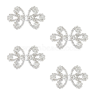 SUPERFINDINGS 4 Sets Alloy Rhinestone Adjustable Jean Button, Waist Tightener, Sewing Fasteners for Garment Accessories, Crystal, 28x22x8mm, Hole: 1.4mm(DIY-FH0007-10)