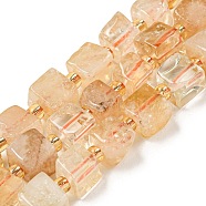 Natural Citrine Beads Beads Strands, Cube, with Seed Beads, 5~6x5~6x5~6mm, Hole: 1mm, about 47pcs/strand, 15.12''(38.4cm)(G-G053-B09-01A)