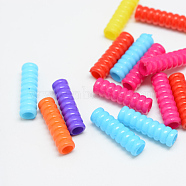 Opaque Acrylic Beads, Tube, Mixed Color, 24x7mm, Hole: 4.5mm(X-SACR-T082-M)