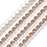 Electrophoresis Iron Rhinestone Strass Chains, Rhinestone Cup Chains, with Spool, Light Peach, SS6.5, 2~2.1mm, about 10yards/roll(CHC-Q009-SS6.5-B18)