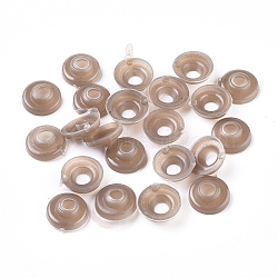 Craft Plastic Doll Eyes Buttoned Back, Stuffed Toy Eyes, Flat Round, Tan, 11x4mm, Hole: 4mm, Inner Diameter: 9mm(DIY-TAC0005-05-12mm)