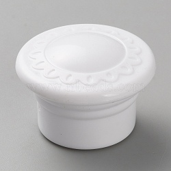 Plastic Curtain Rod Heads, Round Drapery Pole Finials, White, 49x33mm(FIND-WH0021-26D)