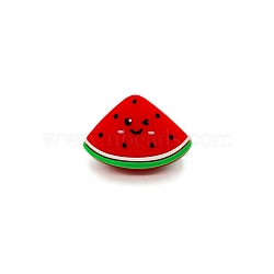 Silicone Beads, Chewing Beads For Teethers, DIY Nursing Necklaces Making, Red, Watermelon, 30x20x8mm(PW-WG75514-01)