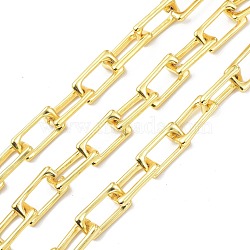 Alloy Boston Link Chains, Long-Lasting Plated, Rectangle, Unwelded, with Spool, Golden, 20x11x2.5mm, about 10.93 yards(10m)/roll(LCHA-D001-01G)