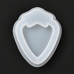 DIY Strawberry Shaker/Quicksand Jewelry Silicone Molds, Resin Casting Molds, For UV Resin, Epoxy Resin Jewelry Making, White, 70x58x10.5mm, Inner Diameter: 58.5x46mm(DIY-I057-11)