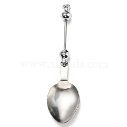201 Stainless Steel Tableware, Beadable Flatware, with Alloy Findings, Spoon, Stainless Steel Color, 165x41x16mm(FIND-G060-03C)