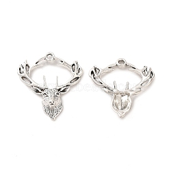 Tibetan Style Alloy Pendants, Elk Charm, Antique Silver, 28x25.5x6mm, Hole: 2mm, about 294pcs/500g(TIBE-B001-18AS)