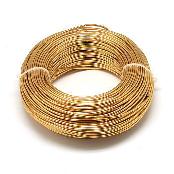 Round Aluminum Wire, Bendable Metal Craft Wire, Flexible Craft Wire, for Beading Jewelry Doll Craft Making, Goldenrod, 22 Gauge, 0.6mm, 280m/250g(918.6 Feet/250g)
