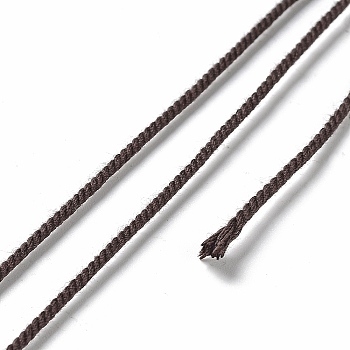 Polyester Twisted Cord, Round, for DIY Jewelry Making, Coconut Brown, 1.2mm, about 38.28 Yards(35m)/Roll