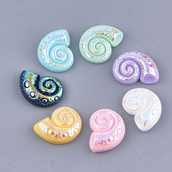 Resin Cabochons, Shell, Mixed Color, 27x20x8mm