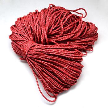 7 Inner Cores Polyester & Spandex Cord Ropes, for Rope Bracelets Making, FireBrick, 4mm, about 109.36 yards(100m)/bundle, 420~500g/bundle