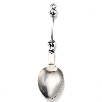 201 Stainless Steel Tableware, Beadable Flatware, with Alloy Findings, Spoon, Stainless Steel Color, 165x41x16mm