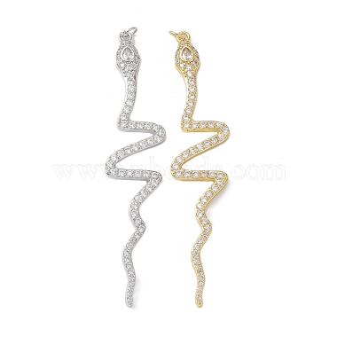 Mixed Color Clear Snake Brass+Cubic Zirconia Big Pendants