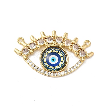 Real 18K Gold Plated Dark Blue Eye Brass+Cubic Zirconia Pendants