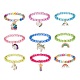 9 Uds. Juego de pulseras elásticas con cuentas redondas acrílicas de 9 estilos(BJEW-JB08898)-1