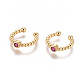 Golden Plated Brass Micro Pave Cubic Zirconia Cuff Earrings(EJEW-L244-05B)-1