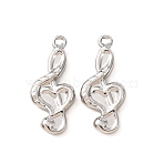 201 Stainless Steel Pendants, Polishing, Musical Note Charms, Stainless Steel Color, 22x9.5x3mm, Hole: 2mm(SA-CBA846C-06P)