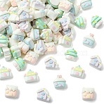 Mini Opaque Resin Cabochons, House, Mixed Color, 12~13x13.5~15.5x7.5~8.5mm(RESI-CJC0011-74)