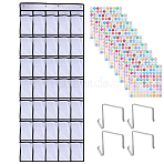 Non-woven Fabrics Door Mounted Shoe Storage Bag, with Iron Hook & Numbers Paper Stickers, Mixed Color, 1700x666x4.5mm(AJEW-HY0003-47)