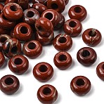 Natural Red Rainbow Jasper European Large Hole Beads, Rondelle, 13~14x7~8mm, Hole: 5mm(G-Q442-12)