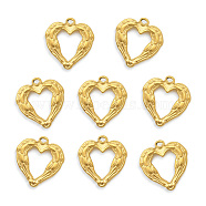 Vacuum Plating 201 Stainless Steel Pendants, Heart, Golden, 22x21x3mm, Hole: 1.6mm(STAS-Q243-LM159)