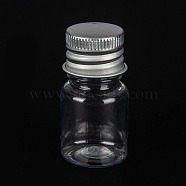 PET Plastic Mini Storage Bottle, Travel Bottle, for Cosmetics, Cream, Lotion, liquid, with Aluminum Screw Top Lid , Platinum, 2.2x4.3cm, Capacity: 5ml(0.17fl. oz)(CON-K010-03A-01)