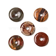 Natural Polychrome Jasper/Picasso Stone/Picasso Jasper Pendants, Donut/Pi Disc Charms, 30x6mm, Hole: 6mm(G-L528-19)