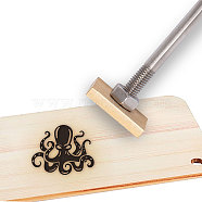 Stamping Embossing Soldering Brass with Stamp, for Cake/Wood, Golden, Octopus Pattern, 30mm(AJEW-WH0113-15-236)