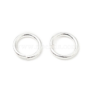 Brass Jump Rings, Open Jump Rings, Long-Lasting Plated, Cadmium Free & Lead Free, Round Ring, Silver, 6x0.8mm, 20 Gauge, Inner Diameter: 4.4mm(KK-WH0060-01D-S)