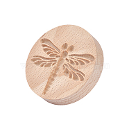 Wood Cookie Molds, Biscuit Stamps, Round, Dragonfly Pattern, 65x38mm, Inner Diameter: 45.5x56.5mm(WOOD-WH0030-29B)
