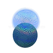 Holographic Style Cup Mat Food Grade Silicone Molds, Resin Casting Coaster Molds, For UV Resin, Epoxy Resin Craft Making, Flat Round with Snowflake, White, 90x90x9mm(SIMO-PW0002-17E)