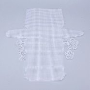 Plastic Mesh Canvas Sheets, for Embroidery, Acrylic Yarn Crafting, Knit and Crochet Projects, Flower & Heart & Leaf, White, 34x35.7x0.15cm, Hole: 2x2mm, Leaf: 26x18x1.2mm, Heart: 27x28.5x1.2mm, Flowers: 51x52x1.2mm and 40.5x41x1.2mm(DIY-M007-04)