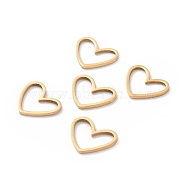 201 Stainless Steel Linking Rings, Laser Cut, Asymmetrical Heart, Real 18K Gold Plated, 10.5x13x1mm(STAS-R111-LA105-G)